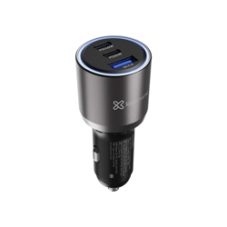 Cargador de Auto de 140W, Con 3 Puertos, KCC-140, Color Negro