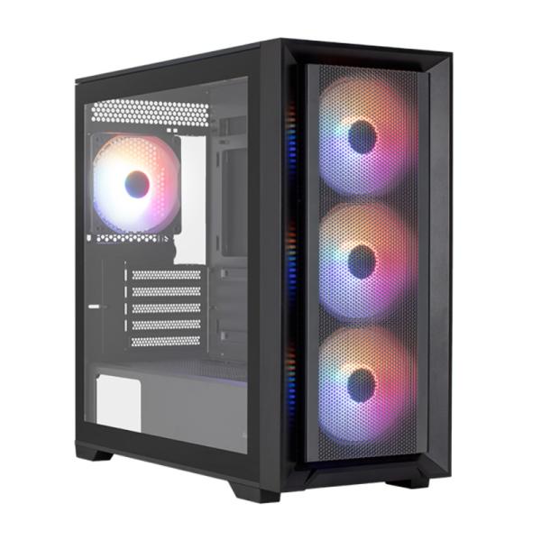 Case Aerocool Gaming RGB Mini Tower Tern Mini Ventiladores 4 de 120MM con Vidrio Lateral y Malla Frontal Tern – Negro