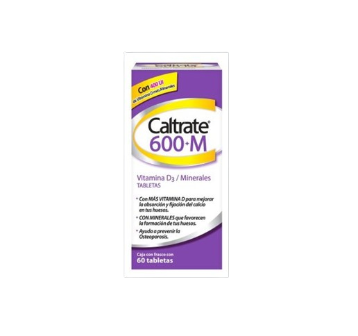 Caltrate M 600mg/400UI 60 tabletas via oral