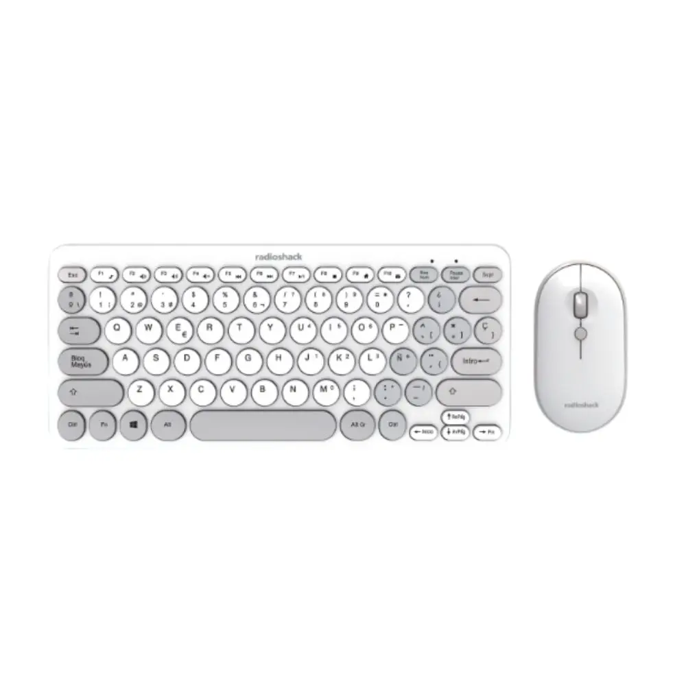 Teclado y Mouse Inalámbrico RadioShack Blanco 2607123
