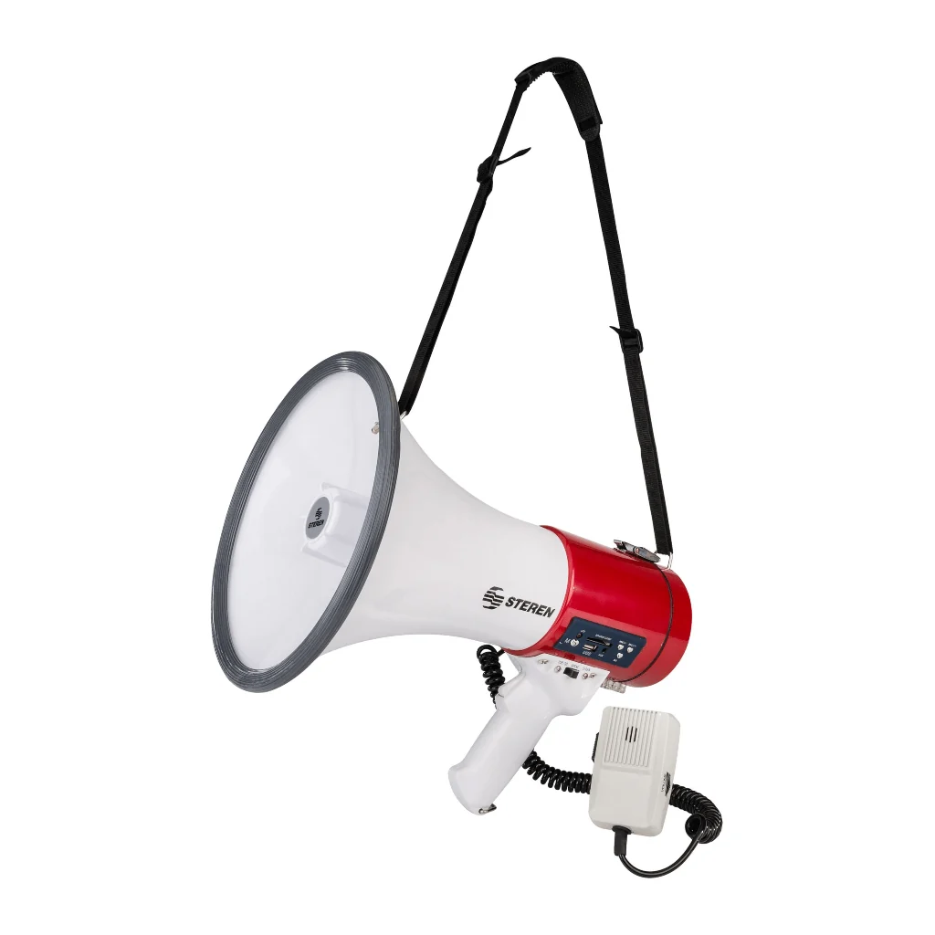 Steren Megáfono con Micrófono Tipo Patrullero, de 25 Watts